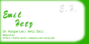 emil hetz business card